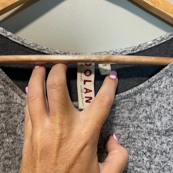 Anthropologie Gray Ruffled Tiered Long Sleeve Dress - Picture 8 of 8